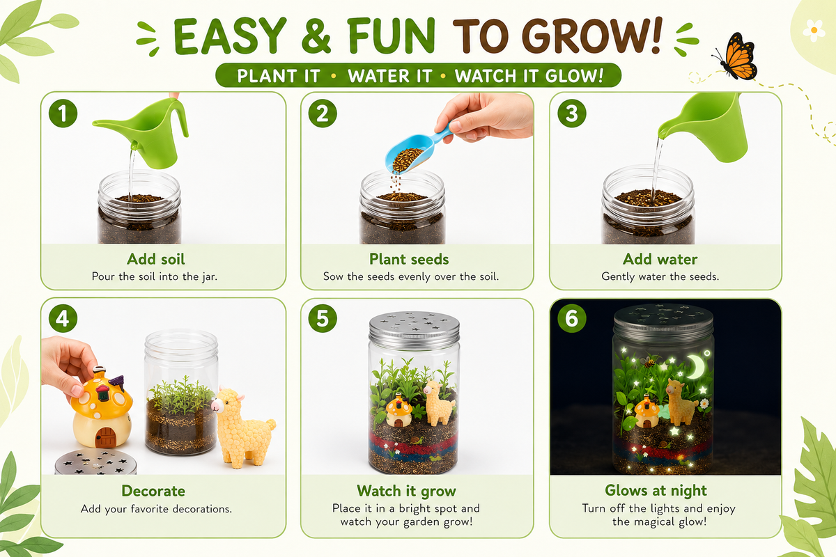 Kids DIY Glow Terrarium Kit – Plant, Create & Watch It Glow 🌱
